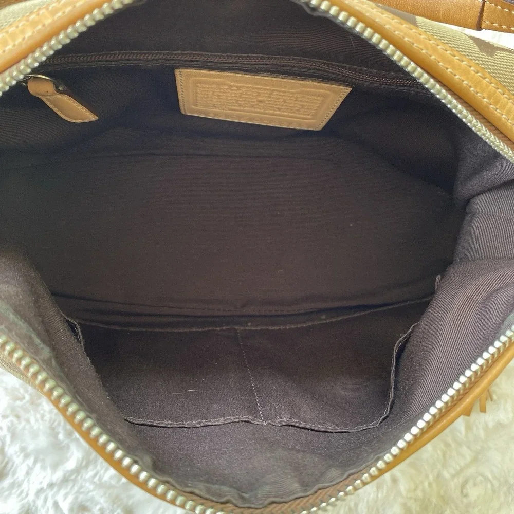 Vintage Coach Signature Logo East West Bag Jacquard C 9363 Y2K Hobo Shoulder Bag - Picture 8 of 16